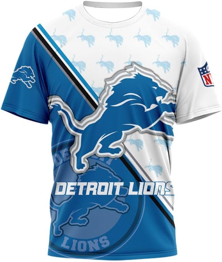 [売店] メンズ レディース 半袖Tシャツ 夏 プリントトップス NFL デトロイト・ライオンズ フットボール トレーニングジャージ