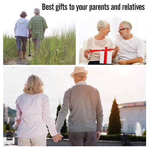 Travel Adjustable Folding Canes and Walking Sticks for Men and Women with Led Light and Cushion Handle for Arthritis Seniors Disabled and Elderly Best Mobility Aids Cane, Extra-Wide Pivoting Head