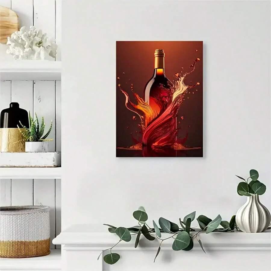 Toile murale bouteille de vin rouge pour une atmosphere chaleureuse