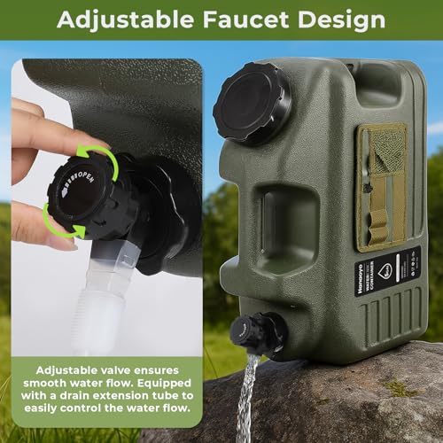 5 Gallon Camping Water Jug with Spigot, Water Container BPA Free Water Storage with Tool Bag, Portable Water Tank Emergency Water Storage for Hiking, Camping, Picnic, Home Use - Image 5