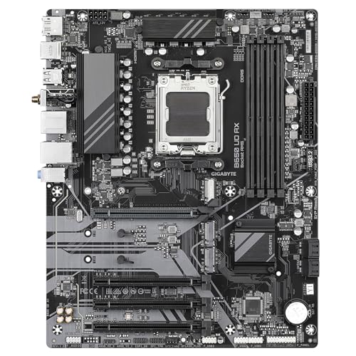 GIGABYTE B650 UD AX Scheda Madre - Supporta CPU AMD Ryzen Serie 9000, VRM a 6+2+2 fasi, fino a 7600MHz DDR5 (OC), 1x PCIe 5.0 + 2x PCIe 4.0 M.2, LAN GbE, Wi-Fi 6, USB 3.2 Gen 2 - Scheda madre - Immagine 1