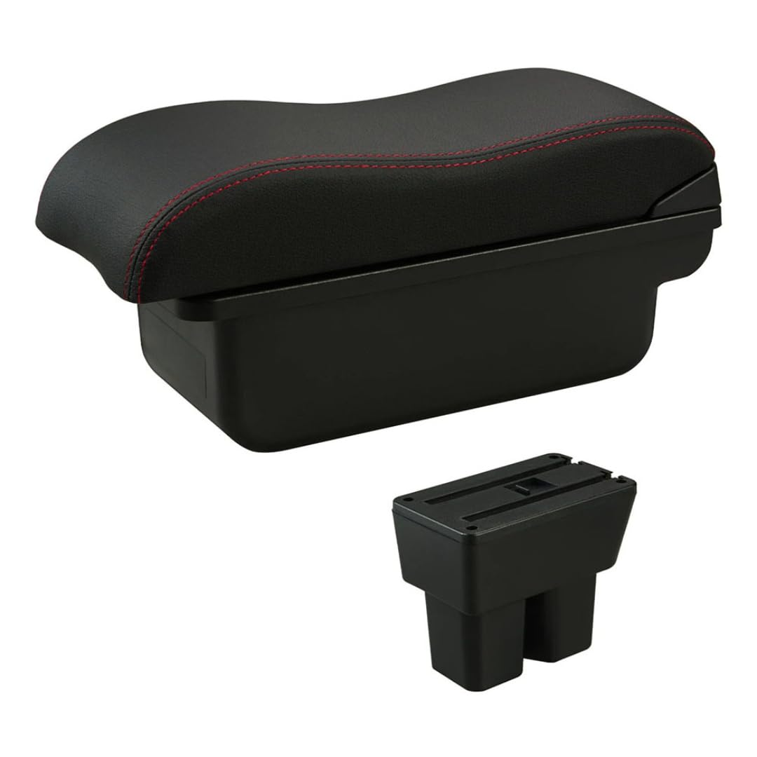 Toiumops Armrest for Suzuki Jimny 2019-2024, Car Armrest Box Center Console Store box(A1 Red Line No USB)