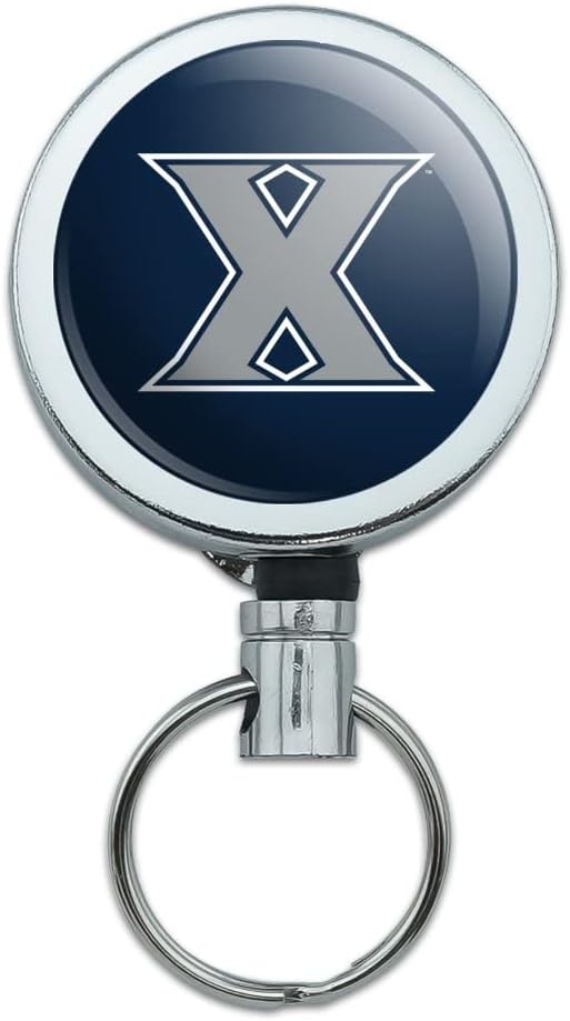 Xavier University Logo Heavy Duty Metal Retractable Reel ID Badge Key Card