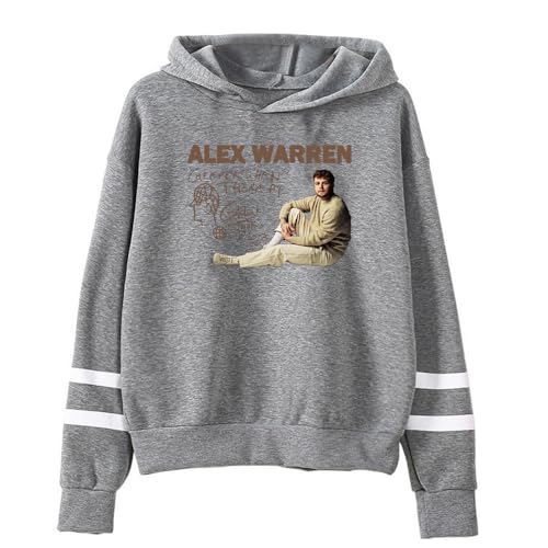 Alex Warren Cheaper Than Therapy Global Tour - Sudadera con capucha y mangas paralelas sin bolsillos para mujeres y hombres, gris, 4XL