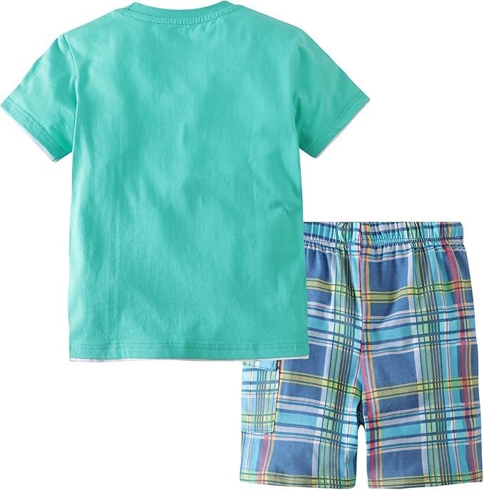 Boy Shorts Sets Dinosaur Animal Print Shirt Summer Outfits Set 2pcs Casual Clothes - Image 3