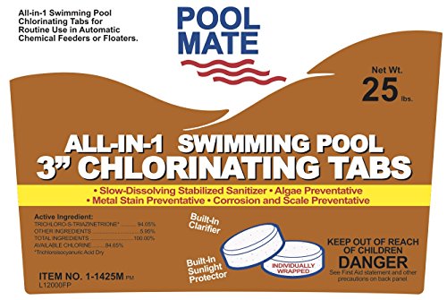 Pool Mate 1-1425M All-In-1 Swimming Pool Chlorine Tabs, 25-Pounds #TOP3