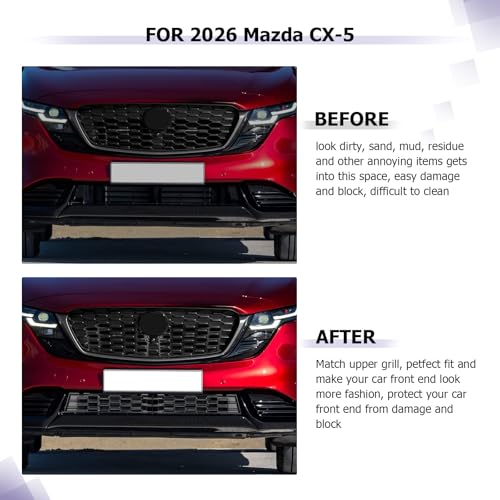 Image of LUWU CX5 2026 Front Grill Mesh Compatible With 2026 Mazda CX-5 Front Mesh Grill Inserts Trims Front Mesh Grille Cover Guard Assembly Set for Mazda CX5 2026 Car Exterior Accessories ABS Material Black