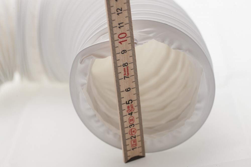 Abluftschlauch PVC flexibel Ø 100/102 mm, 10 m z.B. für Klimaanlagen, Wäschetrockner, Abzugshaube