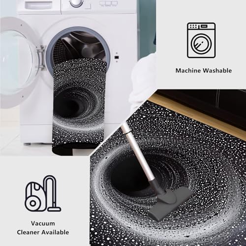 Tapete Decorativo Vortex Negro y Blanco 2'x3' miniatura 7