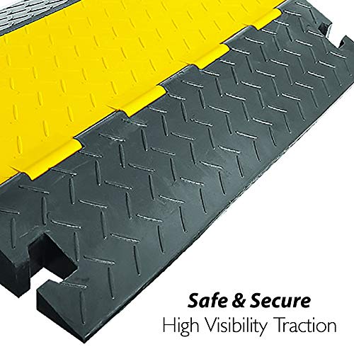 image for Pyle Hose & Cable Protection Ramp - Extra Heavy Duty Four Channel Extr