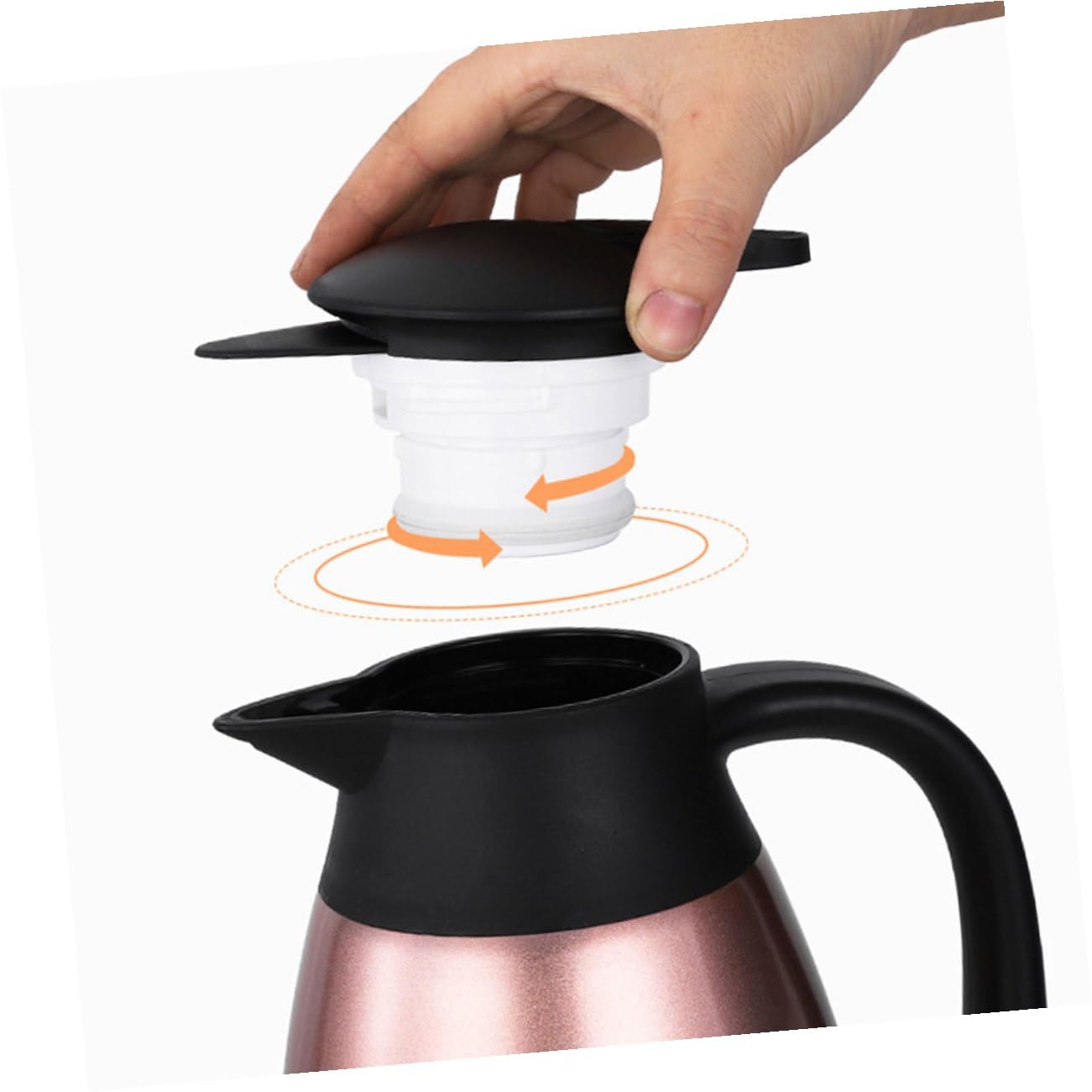 TOYANDONA Isolierte Thermoskanne Edelstahl 2l Doppelwandige Kaffeekanne Mit Henkel Für Heiße Kalte Getränke
