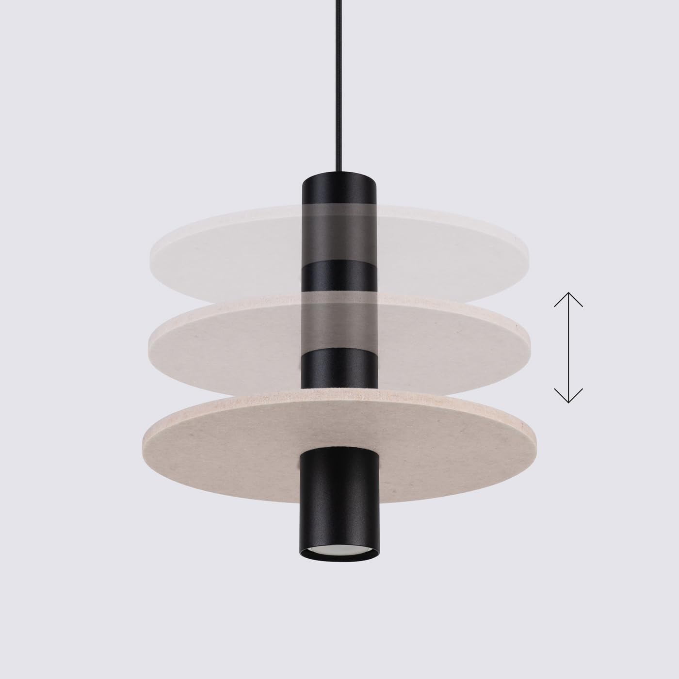 SOLLUX lighting Lámpara Colgante - Lámpara de Techo Fieltro Acero - 1 Pantalla - Bombilla LED - Negro Beige Pelta