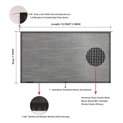 Image of RV Awning Mesh Sun Shade Screen for Motorhome Camper Trailer Sunshade