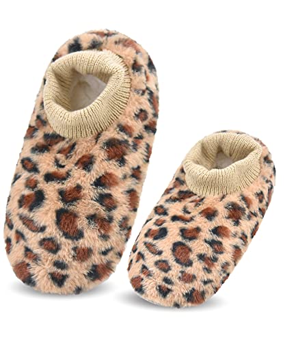 Image of DICUIRD Womens Thick & Warm Slipper Socks with Grippers - Christmas House Slippers