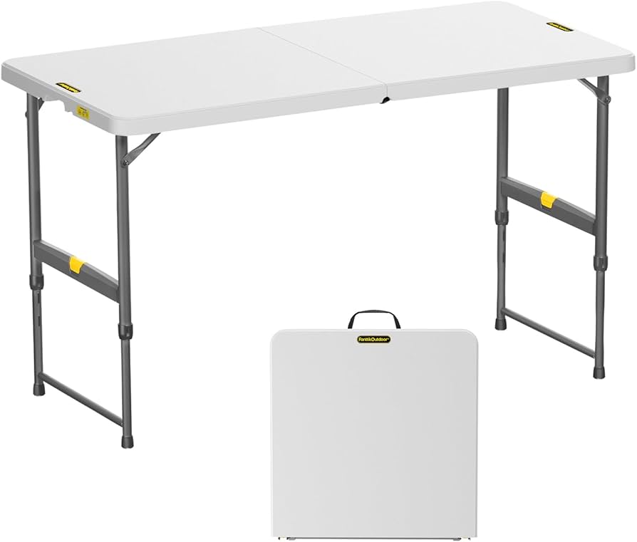 Amazon.com: FanttikOutdoor 4ft Portable Folding Table, One-Handed