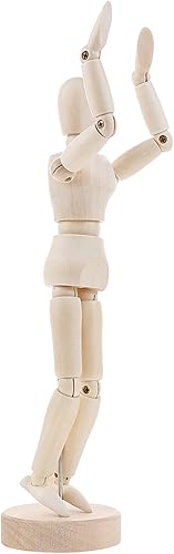 Miniatura 3 de Crazy Huayi Artists Maniquí de madera articulado tamaño 8 pulgadas L perfecto para decoración del hogardibujo