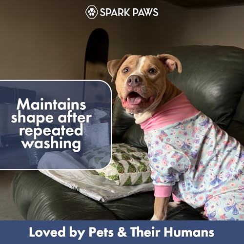 Image of Spark Paws Dog Pajama, Dog Recovery Suit Male, Onesie, Ultra-Soft and 4-Way Stretch, for Small Medium and Large Breed - Butterfly Dreams - 5XL