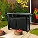 Keter Unity XL Portable Outdoor Table with Stainless Steel Top for Kitchen Prep and Outdoor Storage Cabinet for Grilling Accessories, Dark Grey