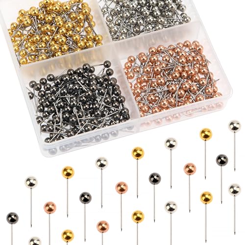 YIXISI 500 Pièces Cartes Punaises, Tête en Plastique, Multicolore, Décoratif, Pour Cartes, Marquage, Famille, Tableau d'Affichage en Liège, 4 Couleurs