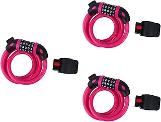 Toddmomy 3pcs 5 Heavy Duty Bike Lock Motorcycle Chain Lock Combination Bike Lock Mountain Bike Lock self Coiling Bike Lock Bike Cable Lock 5 Digit Bike Lock Bike Combination Lock Password
