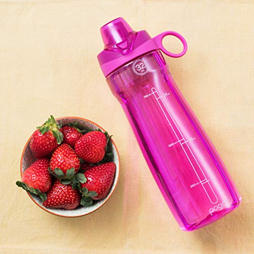 Image of Pogo BPA-Free Plastic Water Bottle with Chug Lid, Fuchsia, 32 oz.