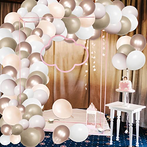 Umllpet Arche Ballon Anniversaire, Arche de Ballon Mariage Guirlande, Beige Abricot Ballon Guirlande pour Decoration Anniversaire Fille Garçons, Mariage, Baby Shower, Remise de Diplôme Fête Décoration Cover