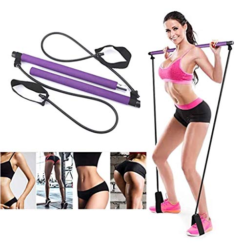 Vohawsa Portable Resistance Yoga Pilates Stick Exercise Band Pilates Bar Muscle Toning Bar Home Gym Vohawsa Portable Resistance Yoga Pilates Stick Exercise Band Pilates Bar Muscle Toning Bar Home Gym