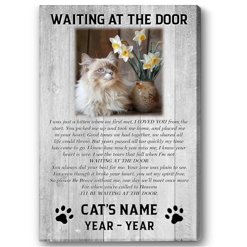 INSPIAMZUE Personalized Cat Memorial Gifts| Loss Of Cat Sympathy Gift| Bereavement Gifts for Loss Of Pet Cat| In Memory Of Cat Passed Away Gift| Sympathy Gift For Pet Cat Loss NXM472 (8x10 inch)