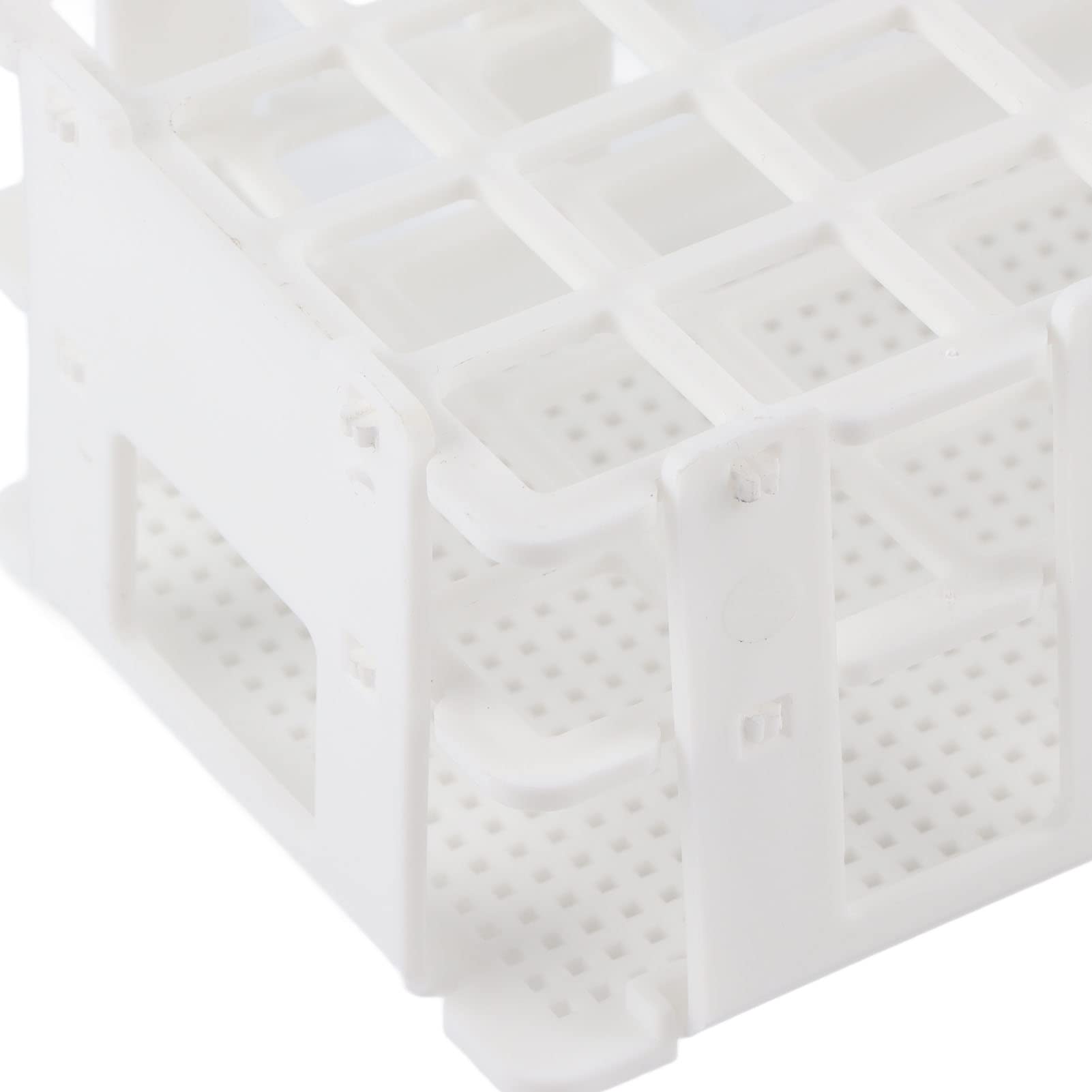 6 Pack Plastic Test Tube Rack For 20mm Test Tubes, 40 Holes Lab Test Tube Holder, Detachable For Scientific Experiments (White