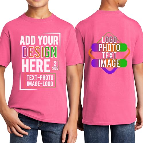 Custom Personalized T Shirt for Youth Kids Design Your Own Add Your Text Image2