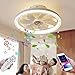 Ventilateur de Plafond de Musique avec Lumière et Haut-Parleur Bluetooth 72W LED Fan Plafonnier Silencieux Dimmable avec Telecommande et APP Lampe de ventilateur pour Chambre d'enfant Salon éclairage