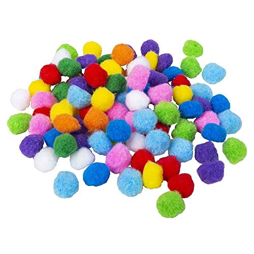 Boland 54454 - Juego de 100 bolas de pompón, pompón, bolas de peluche, manualidades, cumpleaños, boda, regalo