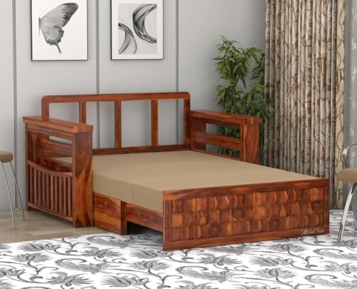 Image of Wooden Sofa Cum Bed (Akrie Honey)
