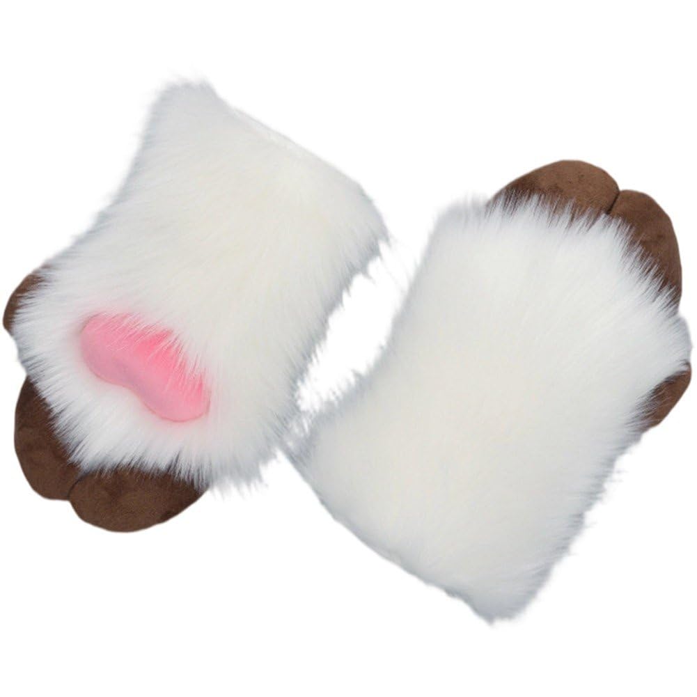 Gants en peluche griffe de mouton pour soirées déguisées et costume d'Halloween