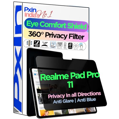 Image of PxIn Tablet Privacy Screen Guard compatible with Realme Pad Pro 11 | No.1 | Anti Glare | Anti Blue Light | Anti UV | 4 Way Privacy Filter | 360 Privacy | Eye Protect