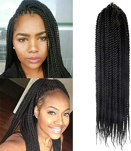 Sénégalais Twist Crochet Braids 1B 18 pouces extensions tressées Havana pour femmes