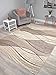 Price comparison product image Impulse Taupe Beige Wave Thick Quality Modern Carved Rugs Runner Small Extra Large Soft (80cm x 150cm)
