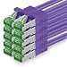Produktbild Cat7 Netzwerkkabel 7,5m - Violett - 10 Stück - Cat 7 Ethernetkabel Lankabel Lan 10Gbits Patchkabel Rj45 für Switch Router Modem Kabel etc.