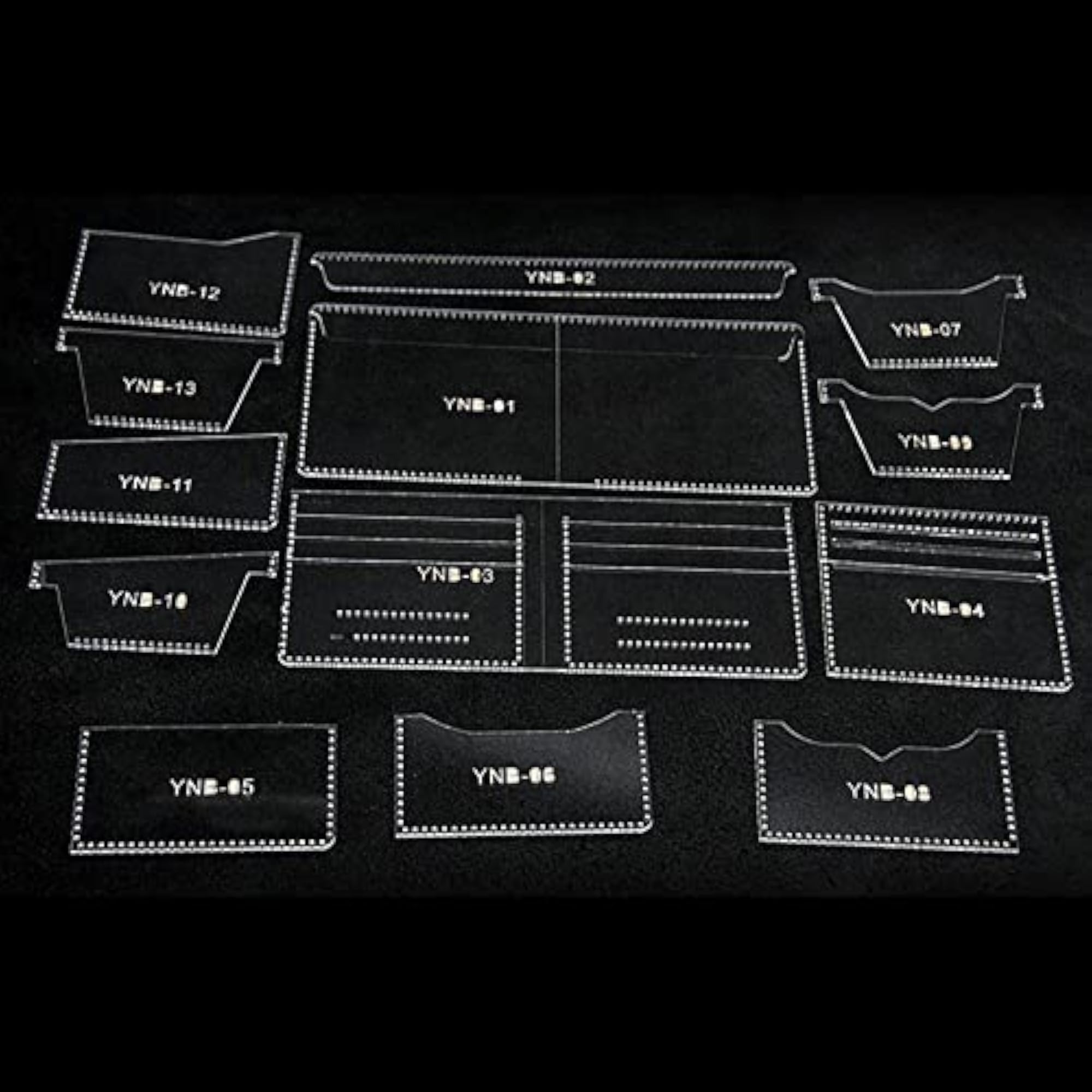 13Pcs/Set Acrylic Template for Short Wallet Leather Craft