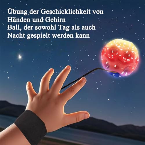 PASLFC 6 Stück Handgelenk Return Ball,Jumping Ball mit Schnur,Springball mit Schnur, Handgelenk Ball, Gummi Reboundball, Sport Andgelenkball, Bouncing Balls an Schnurs für Spielen&handgelenkübungen