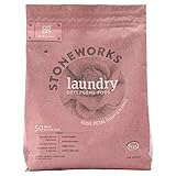 Grab Green Stoneworks Natural Laundry Detergent Powder Pods, Rose Petal, 50 Loads
