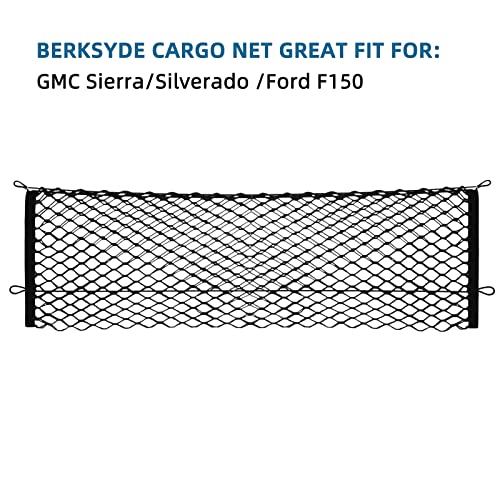 Berksyde Pickup Truck Cargo Net, Envelope Style Trunk Organizers And Storage Net With 4 Metal Hooks, Fit For Silverado 2013-2022, Gmc Sierra 2013-2022 And Ford F150 2015-2022 #TOP1