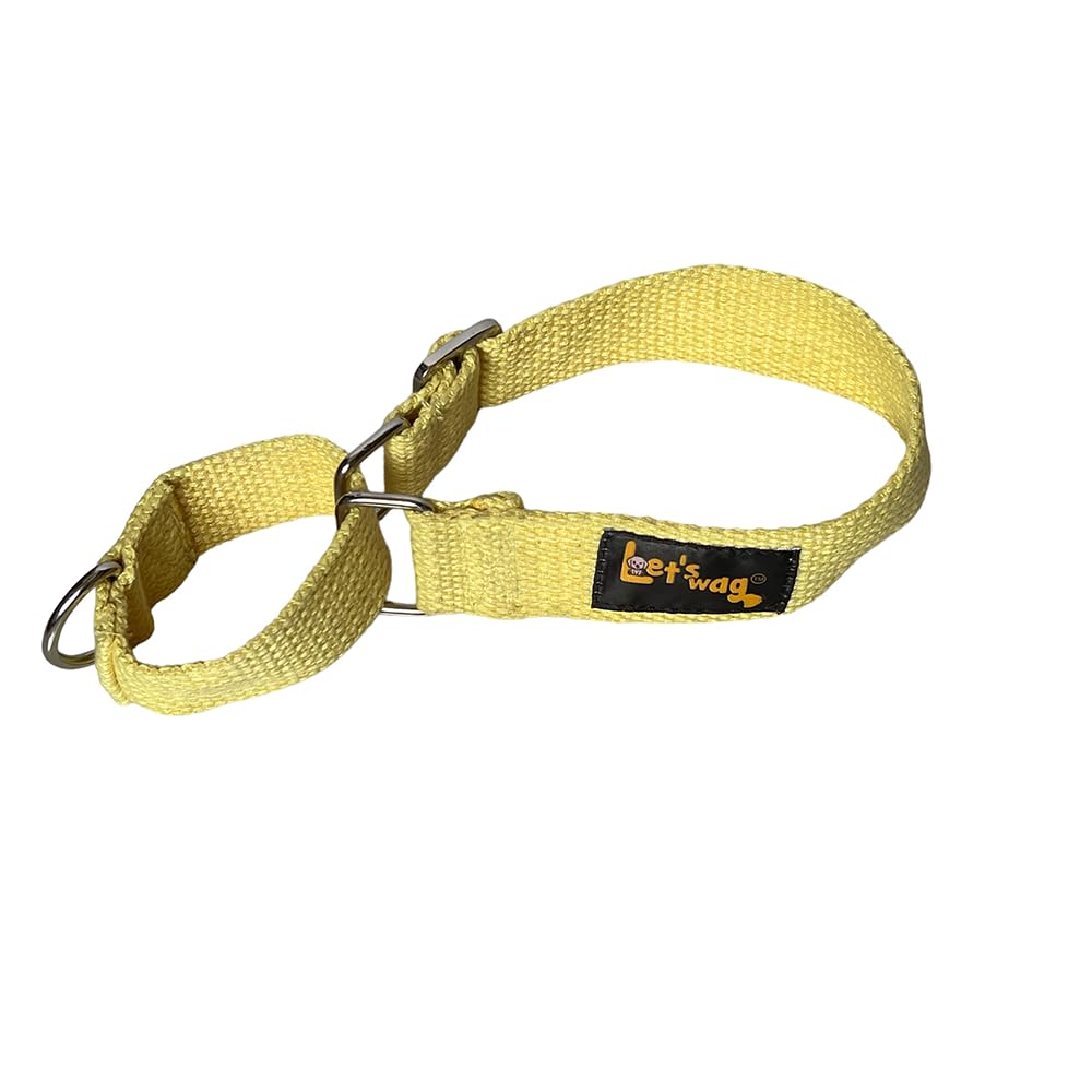 Let’s Wag Premium Fabric Collars Martingale | Yellow (Medium)