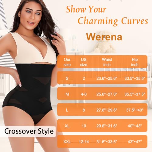 Image of Werena Tummy Control Shapewear Panties for Women High Waisted Body Shaper Slimming Shapewear Underwear Girdle Panty