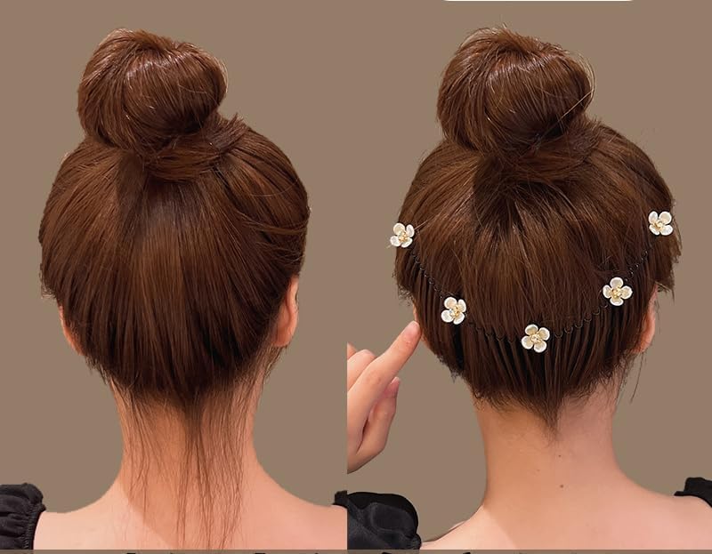 Orbica U Shape Hair Finishing Fixer Comb, Stretchable Invisible Flower Hair Clip, Flower Comb for Short Hair Styling Tools Hair, U Pin Hair Clips Hair band Accessories, Hair Combs (pack of 2) 3
