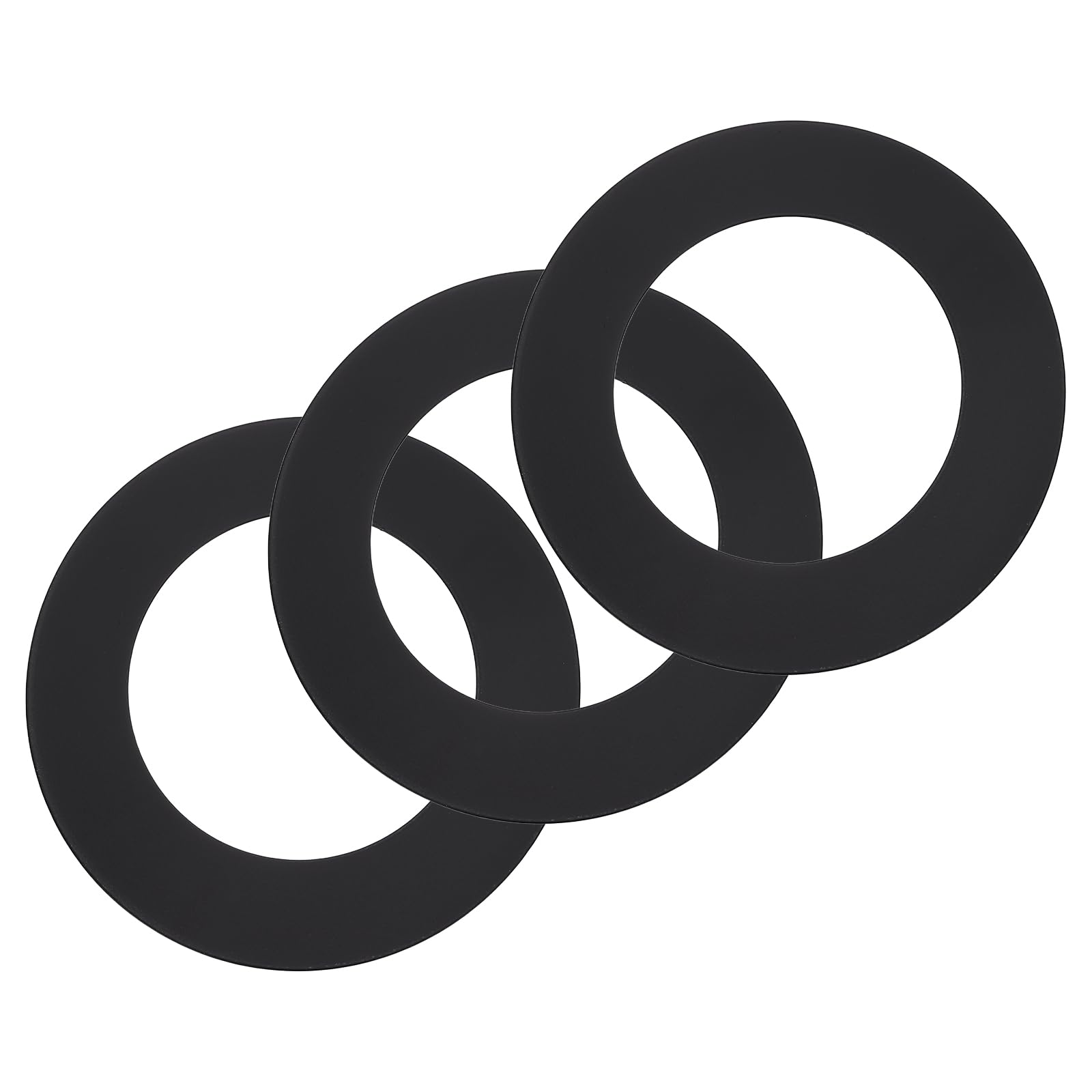 sourcing map 3 Pack Goof Rings for 4" Recessed Lights, 4.25" ID 6.8" OD Steel Flat Goof Trim Ring Can Light Cover Plate Flush Mount Can Converter for Ceiling Wall Hole Decorative, Matte Black