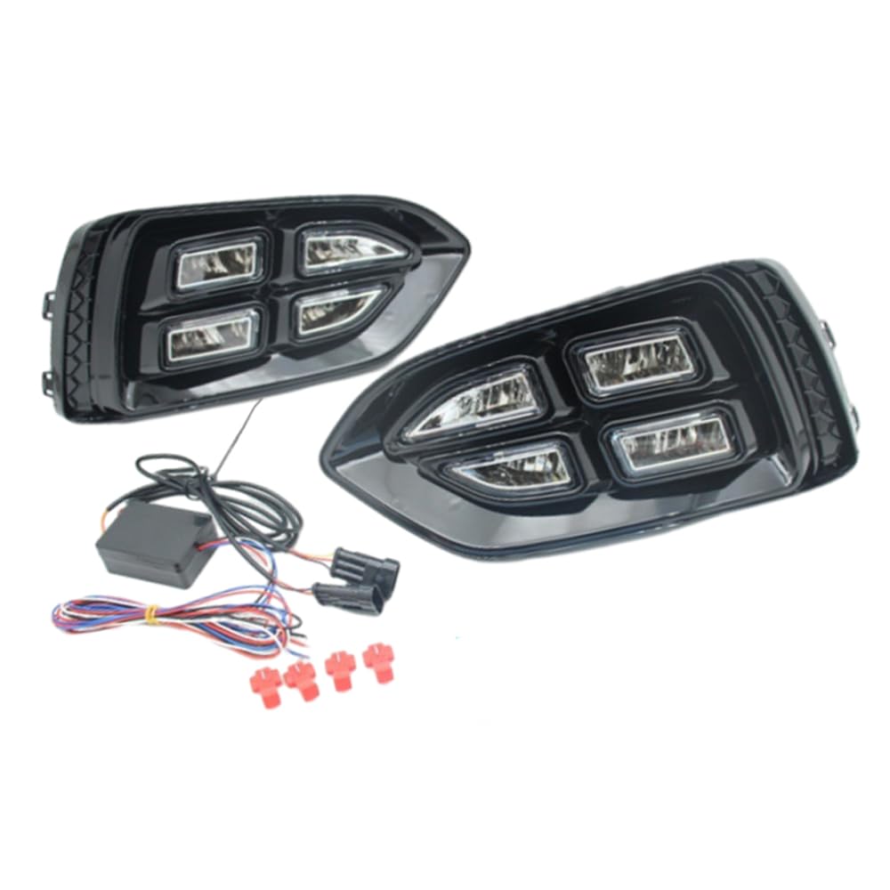 Riloer Luces diurnas LED color ámbar y blanco, faros antiniebla DRL, resistentes al agua, compatible con Hyundai Accent 2017-2018.