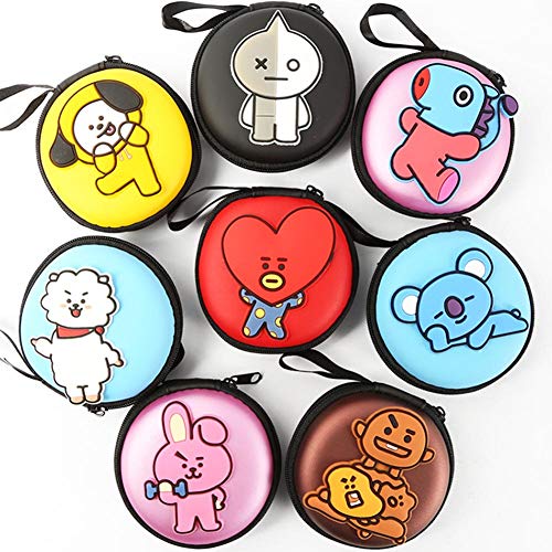 Image of BTS Headphones and Earphone Case Set, Kpop BTS Bangtan Boys Cute Cartoon Earphone Earbuds Music Headphones with Kawaii Durable Headset Case Best Gift for A.R.M.Y(Cooky)