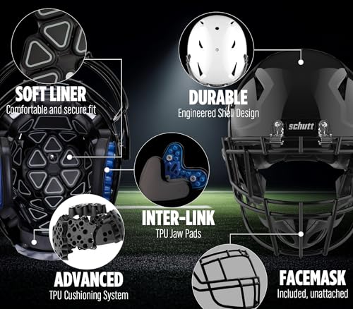 Image of Schutt Vengeance A11 Youth Football Helmet with unattached Facemask and Sports Unlimited Helmet Bag