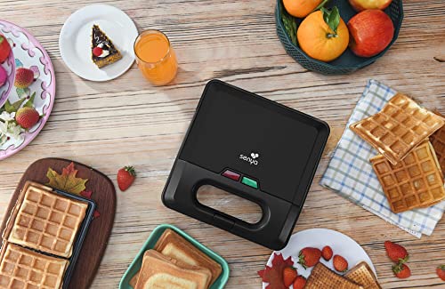 SENYA 4in1 Multifunktions-Waffeleisen - Panini, Croque Monsieur, Waffel, Waffel - 2 Stangen - 750W - Waffelparty Schwarz… – Bild 3